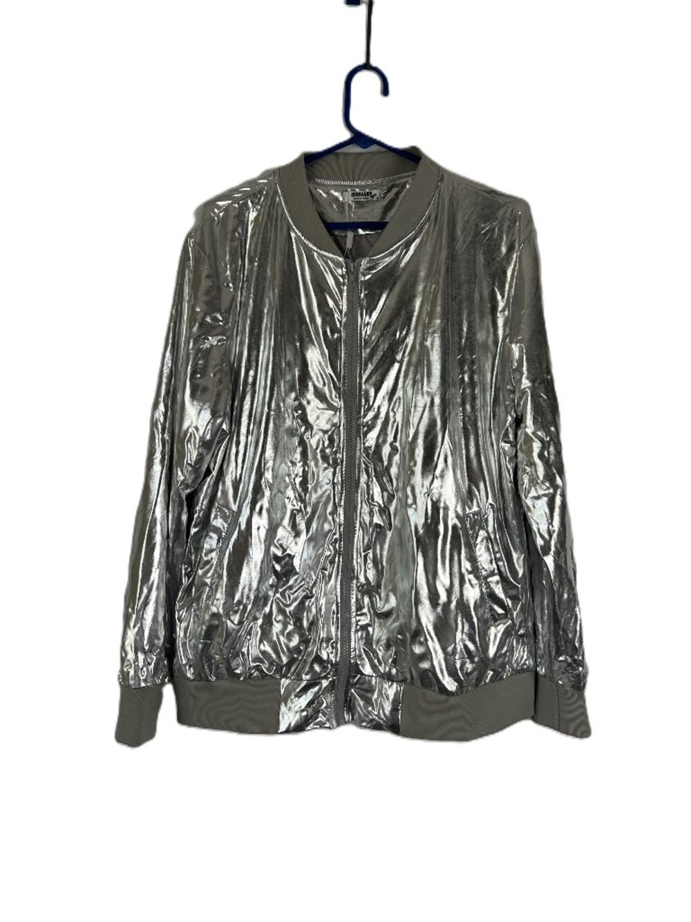 Coofandy Metallic Silver Chrome Jacket M NWOT